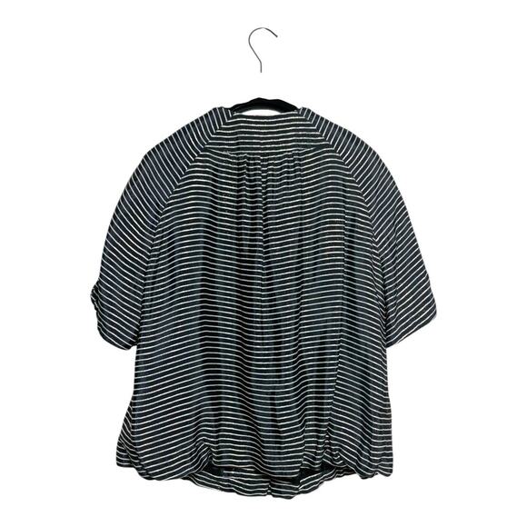 Akris Punto Metallic Striped Short Sleeve Jacket Size 12 - Picture 2 of 7